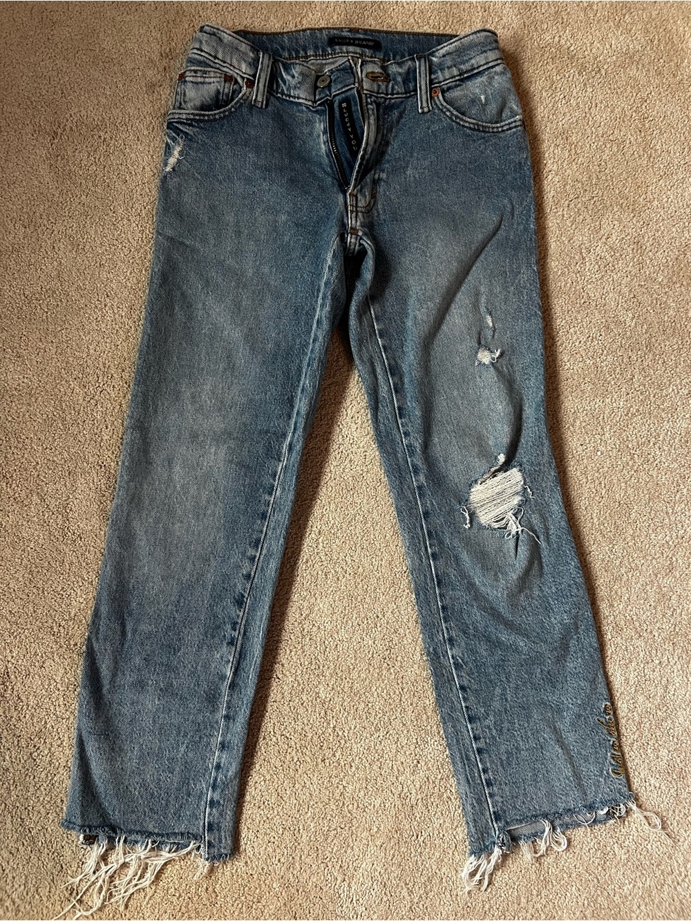 Women’s Lucky Brand Mid-Rise Authentic Straight Jeans w Leg Detail